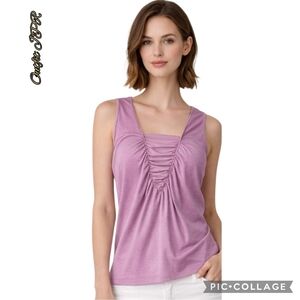 Outfit JPR tank top shirred lace trim comfy sleeveless sz xl nwt